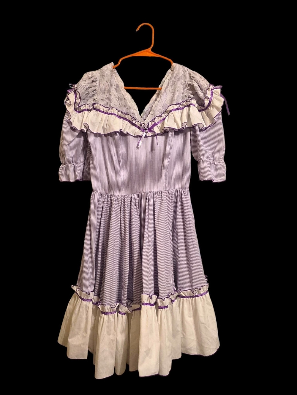 Vintage | Purple Pinstripe Square Dancing Dress